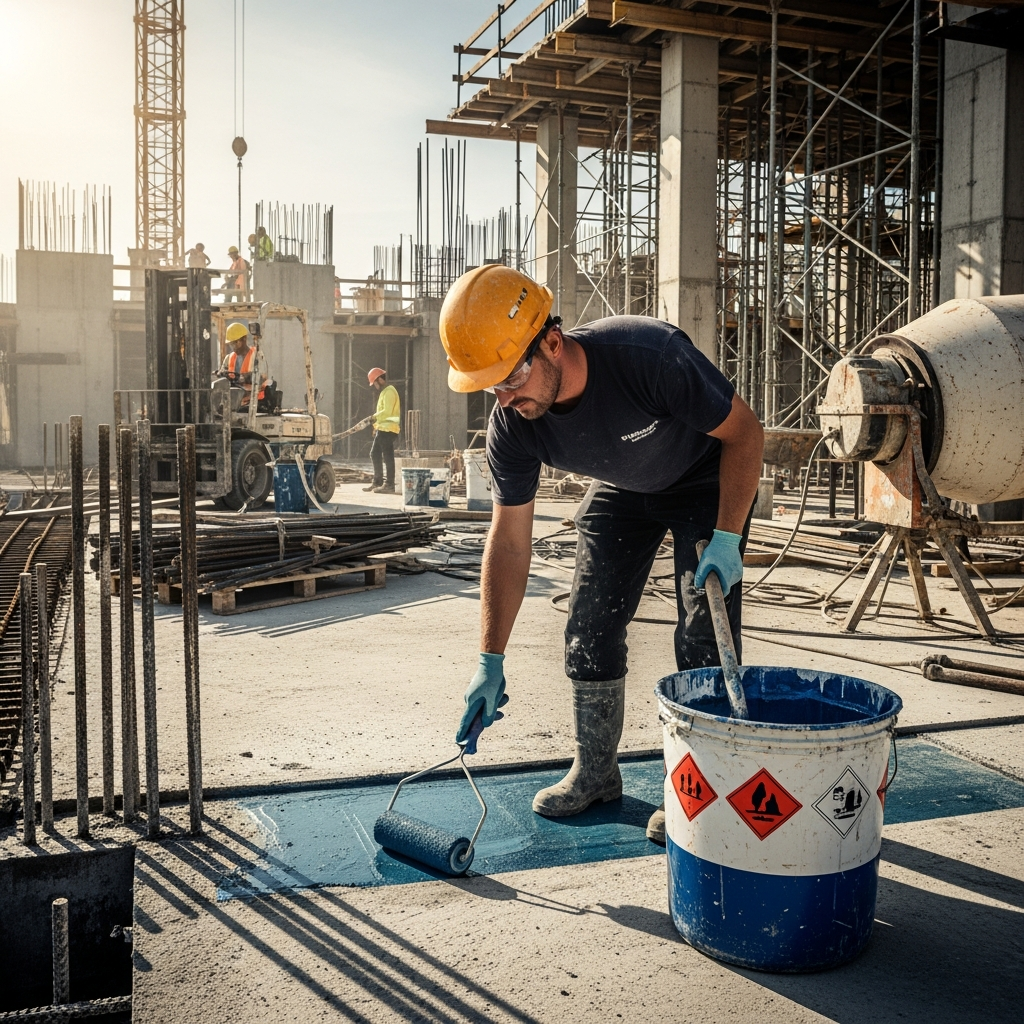 Cemax construction chemicals in use on site